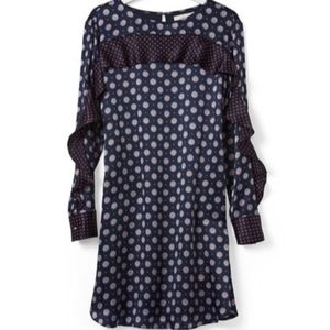 Banana Republic Foulard Silk Ruffle Dress